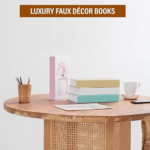 4 Pcs Decorative Books | Faux Blush Coffee Table & Shelf Decor | Empty Cardboard Boxes - No Pages Inside, They Do Not Open - Arrive Flat, You Fold Them in 2 Minutes, No Tools thumbnail 7