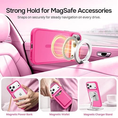 SuydanBox Magnetic & Translucent for iPhone 17 Pro Max Case Hot Pink | Fit for MagSafe, Military Grade Drop Protection,Slim Translucent Cover Shockproof Protective Phone Case for iPhone 17 Pro Max thumbnail 2