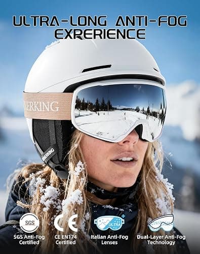 Innerking® OTG Ski Goggles SGS Approved, Over Glasses Snow Snowboarding Winter Goggles Anti Fog for Adult, Youth, Men Women thumbnail 2