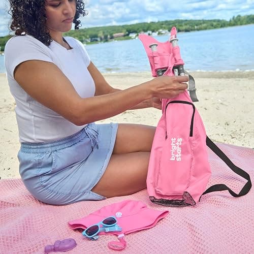 Bright Starts Pop 'N Sit Portable Booster, Indoor/Outdoor Use, Floor Seat with Feeding Tray, Pink, 6 Mos - 3 Yrs thumbnail 17