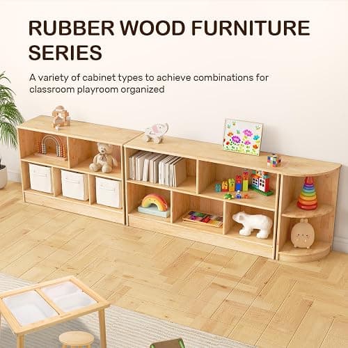 Montessori Rubber Wood Bookshelf thumbnail 8