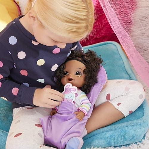 Baby Alive Bunny Sleepover Baby Doll, Bedtime-Themed 12-Inch Dolls, Sleeping Bag & Bunny-Themed Doll Accessories, Toys for 3 Year Old Girls and Boys and Up, Black Hair (Amazon Exclusive) thumbnail 2