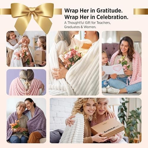 Bedsure GentleSoft White Throw Blanket for Couch - Graduation Gifts Teacher Birthday Gifts for Women Mom Her Girls, Cozy Fleece Blanket for Sofa Bed Living Room Home Decor, Off White, 50x60 Inchess thumbnail 3