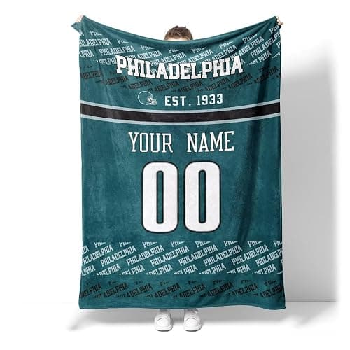 ANTKING Philadelphia Throw Blanket Custom Name and Number Blanket for Men Women Boy Gifts - Image 1