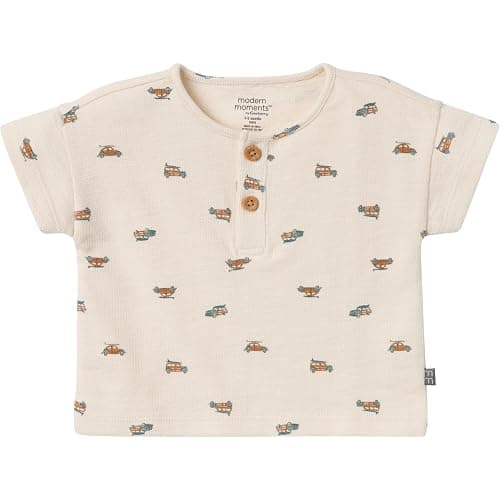 Modern Moments by Gerber Baby Boys' 2-piece Short-sleeve Henley Shirt and Short Set thumbnail 2