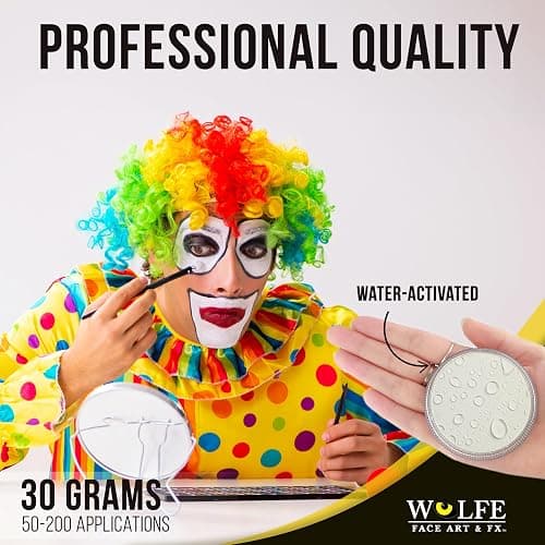 Wolfe F/X Essential Colors Face Paint - White (30 gm) thumbnail 5