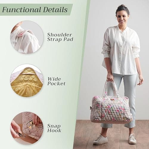 Maison d' Hermine Weekender Bags for Women Cotton Quilted Duffel Overnight Luggage Weekend Bag for Men Gym Gifts Travel thumbnail 4