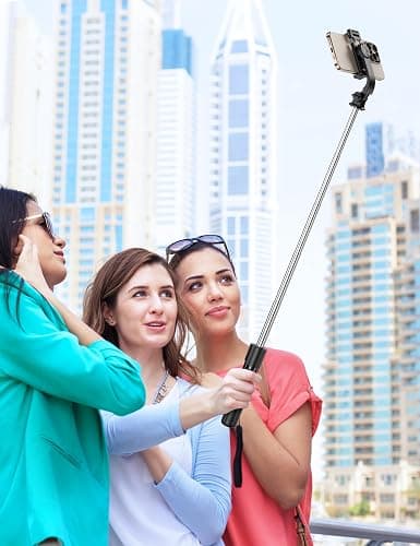Portable Selfie Stick, 4 in 1 Extendable Phone Tripod Stand with Detachable Wireless Remote & Phone Holder 360° Rotating Mini Travel Tripod Compatible with iPhone 16/15/14/13 Pro/Android/Gopro thumbnail 8