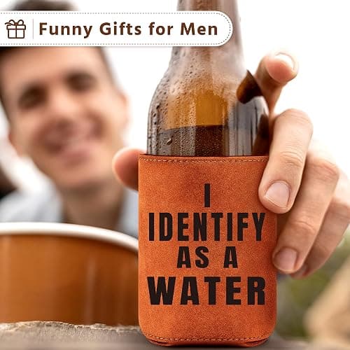 LEJIAJINW Gifts for Dad Christmas Father from Daughter Son, Dad Christmas Birthday Gifts for Men Xmas Husband Grandpa Boyfriend Valentine Anniversary Retirement Daddy, Leather Can Cooler thumbnail 5