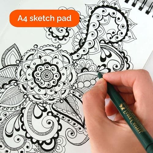iTrend A4 Artist Sketch Book - Spiral Sketchbook - White Cartridge Art Drawing Paper - A4 60 Pages Sketch Pad - 140GSM Cartridge Paper - 21 x 29.5cm thumbnail 6