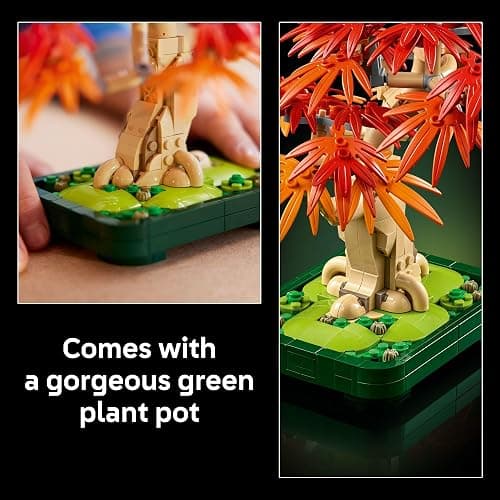 LEGO Botanicals Japanese Red Maple Bonsai Tree Building Kit for Adults 18+ - Unique Home Decor DIY for Room or Office - Housewarming Gift Idea for New Home - Plant Decor for Desk or Bookshelf- 10348 thumbnail 5