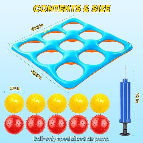 Luottis Inflatable Tic Tac Toe Pool Game Set – Pool Toys with 10 Balls, Fun for Kids, Teens, Adults, Family, Party, Beach, Outdoor & Indoor, 2-10 Players thumbnail 2