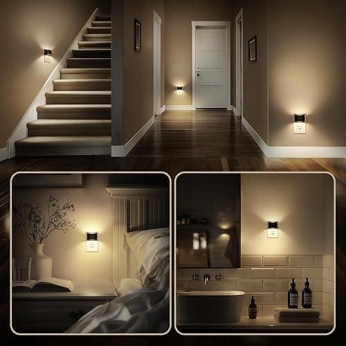 DORESshop LED Night Light[2 Pack], Night Lights Plug into Wall, 3 Level Brightness Adjustable Plug in Night Light, Dusk to Dawn Sensor, Nightlights for Adults, Bedroom, Bathroom, Hallway, 3000K thumbnail 6