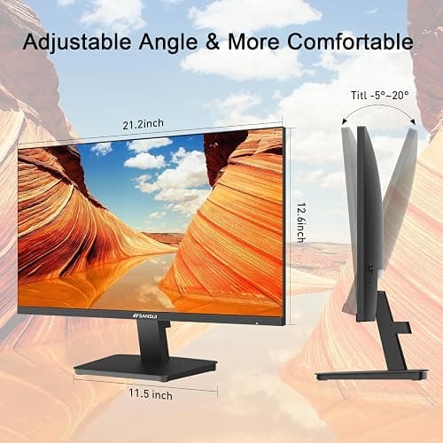 SANSUI Monitor 24 Inch 100Hz PC Monitor, HDMI VGA Ports VESA Mount, FHD Computer Monitor Ultra-Slim Ergonomic Tilt Eye Care for Home Office (ES-24F2, HDMI Cable Included) thumbnail 7