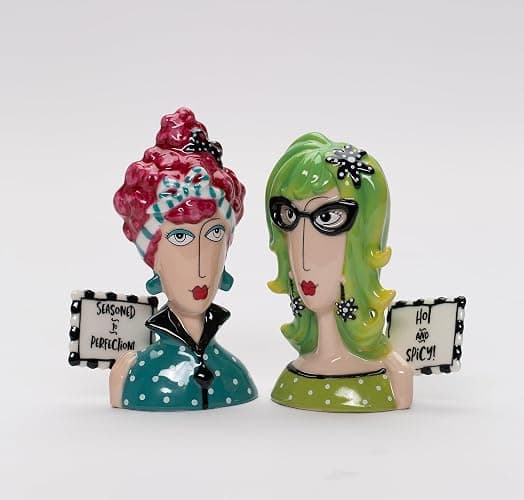 Fine Porcelain Dollymama's Lady Perfection-Spicy Salt and Pepper Shaker by Joey, 4-7/8" H thumbnail 4