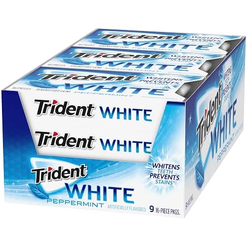 Trident White Peppermint Sugar-Free Chewing Gum, 9 Packs of 16 Pieces (144 Total Pieces) - Peppermint - 16 Count (Pack of 9) thumbnail 11