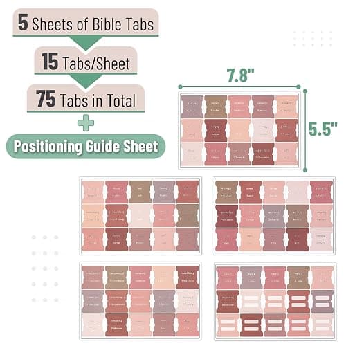 Mr. Pen- Bible Tabs, 75 pcs, Earthy Brown, Gold Foil Lettering, Laminated Bible Tabs for Women and Men thumbnail 2