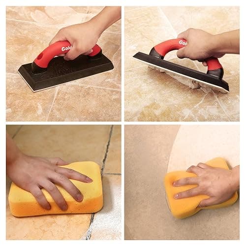 Goldblatt 4" x 12" Grout Float with 3 Pack Sponges for Grout Cleaning - Molded Rubber Grout Float, Floor & Tile Grout Tools with Soft-Grip Handle for Masonry, Drywall, Concrete, Stucco thumbnail 4