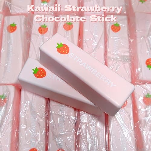 SUISUILE 2Pcs Strawberry Chocolate Stick Squishies, Super Soft Slow Rising Squishy Toys, Realistic Food Squishies for Adults, Kawaii Sticky Stress Relief Squeeze Toys for Desk Accessories (Strawberry) thumbnail 3