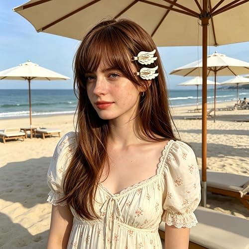 2 Pcs Angel Wings Hair Clips, Cartoon Hair Clips Cute Barrettes Rhinstone Non Slip Hair Clamps Barrettes for Women White thumbnail 5