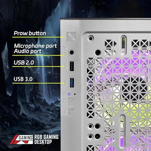 STGAubron Gaming PC Computer Desktop, Intel Core i7-6700 up to 4.0G, 32G DDR4, 2T SSD, Radeon RX 580 16G GDDR5, 600M WiFi, BT 5.0, RGB Fan x3, Windows 10 Home - 6700/RX 580 thumbnail 6
