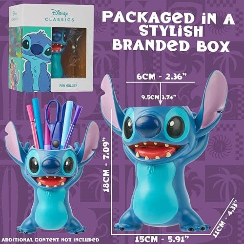 Disney Stitch 3D Pen Holder for Desk, Cute Pencil Holder Desk Organizer for Office, Home Storage Box, Secret Santa Gifts thumbnail 3