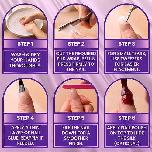 Nail Repair Kit – Fix Broken or Damaged Nails with Silk Wrap, Glue & File – Nail Repair Kit For Broken Natural Nails - Video & Written Instructions Included thumbnail 4