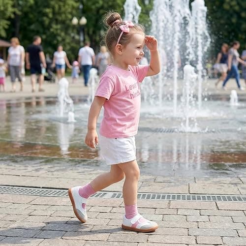 WIDE TOE BOX Toddler Girl Mary Jane Classic Sneakers Barefoot Walking Shoes for School with Hook and Loop thumbnail 2
