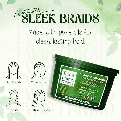 KAGA Pure O Natural Neatbraid Beauty Professional Conditioning Shining Gel 64oz / 4LB (64 Ounce) thumbnail 4