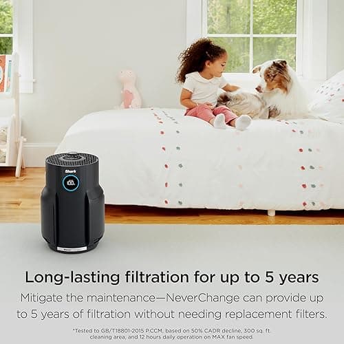 Shark Air Purifier for Home, NeverChange, for Large Room, HEPA-Exceeding Filter, Captures Pollutants, Pet Dander, Dust, Odor, Smoke, and More, Odor Neutralizer, HP152, Charcoal thumbnail 5