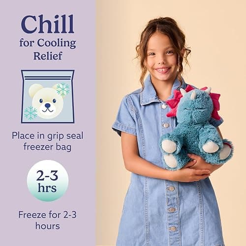 warmies Microwavable & Weighted Stuffed Animals, Triceratops - Heated Stuffed Animal Plushie for Warmth & Comfort - Cute Soft Plush Toys for Adults & Children (Boys, Girls, Babies & Toddlers) thumbnail 5