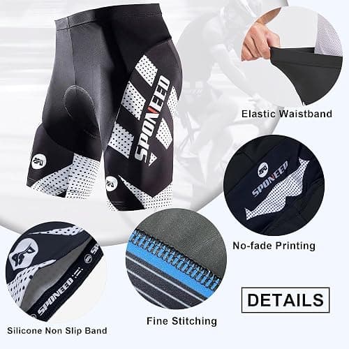 sponeed Men's Cycling Shorts Padded Bicycle Riding Pants Bike Biking Clothes Cycle Wear Tights thumbnail 9