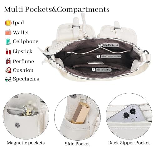 Angel Kiss Hobo Purses for Women Crossbody Shoulder Bag Ladies Multi Pocket Handbags with Adjustable Shoulder Strap thumbnail 3