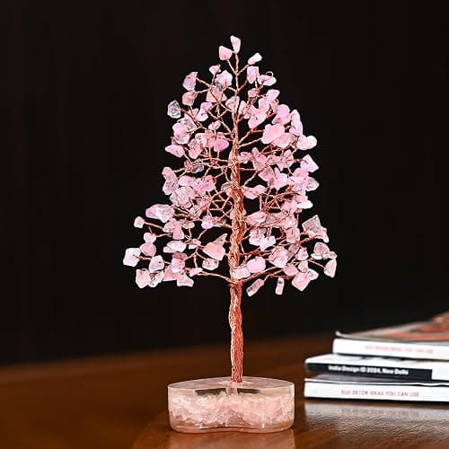 Crocon® Rose Quartz Heart Base Crystals Tree of Life 7-8 inch Healing Stone | Birthday Gifts For Women & Friends Crystals and Meditation Home Décor Gift Ideas House Warming Gift New Home for Mom Presents thumbnail 8