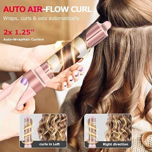 5 in 1 High-Speed Hot Air Styler - Professional Frizz-Free Hair Dryer Brush, Fast Drying Hair Dryer with Diffuser, No Heat Damage Air Styler Wrap - Curl, Volumize Gift for Women thumbnail 3