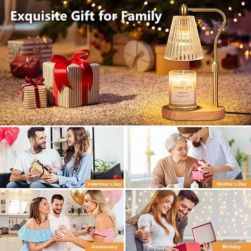 seenlast Candle Warmer Lamp with Timer Dimmer Adjustable Height,Vintage Home Decor for Scented Jar,Mother's Day gift thumbnail 7