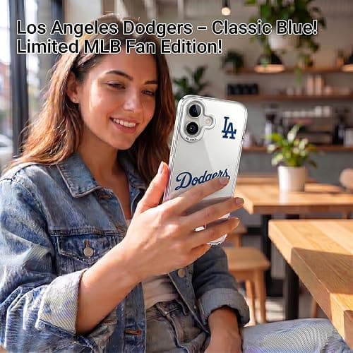 KOYOEY MLB Los Angeles Dodgers Phone Case, Shockproof Protective Cover for iPhone 16, Silver-Plated Back with Raised Camera Protection, LA Dodgers Gift thumbnail 7