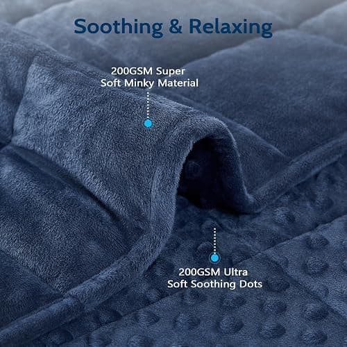 L'AGRATY Weighted Blanket for Adult - 60"x80" 15lbs Minky Dots Heavy Blanket with Glass Beads Soft Breathable for All-Season Summer Fall Winter Thick Comfort for Sleeping thumbnail 2