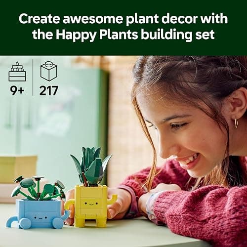 LEGO Botanicals Happy Plants Toy - Crafts Kit for Kids incl. 2 Artificial Plants with 2 Colourful Flower Pots & Interchangeable Cartoon Faces - Nature Gifts for 9+ Year Old Girls & Teens - 10349 thumbnail 4