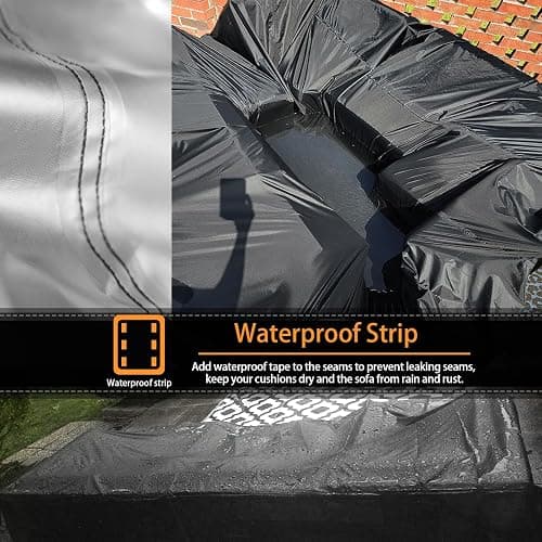 CKCLUU Heavy Duty Patio Furniture Cover - All-Weather Protection, Perfect Fit, Durable Tear-Resistant, Windproof Stay-in-Place, Easy Install for Outdoor Sectional/Table Chair Sets 128"x83"x28" thumbnail 5