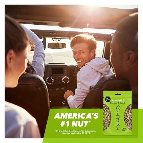Wonderful Pistachios No Shells, Roasted & Salted Nuts, 12 Ounce Resealable Bag, Protein Snacks, Gluten Free, Healthy Snack thumbnail 6