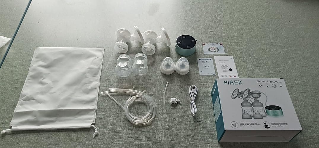PiAEK Breast Pump, Electric Breastfeeding Pump 3 Modes 10 Levels Dual Rechargeable Nursing Double Breast Milk Pump Massage with Touchscreen LED BPA Free thumbnail 8
