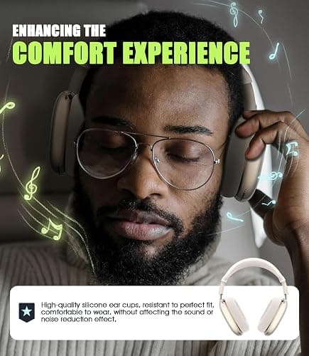 Seltureone 4 in 1 Case Cover Compatible with AirPods Max Headband/Ear Cups/Ear Pads Cover, All-Round Protection Soft Silicone and Clear TPU Headphone Case for AirPods Max - Starlight thumbnail 3