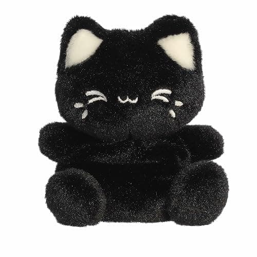 Aurora® Enchanting Tasty Peach® Meowchi Palm Pals™ Stuffed Animal - Bright & Colorful Design for Room Decor - Perfect for Adults, Kids, and Birthdays - Black Sesame 5 Inches - Image 1