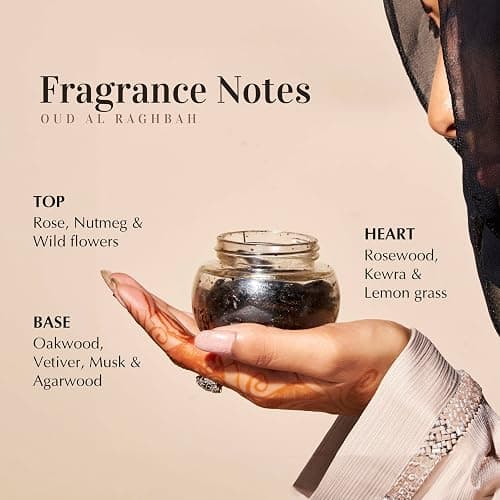 Oud Al Raghbah Muattar Bakhoor by Dukhni | Aromatic Bakhour Oud Wood Chips | 40g Oud Chips | Earthy Agarwood Incense | Use on charcoal,candle or electric bakhoor burner | Muslim Gifts for Women & Men thumbnail 5