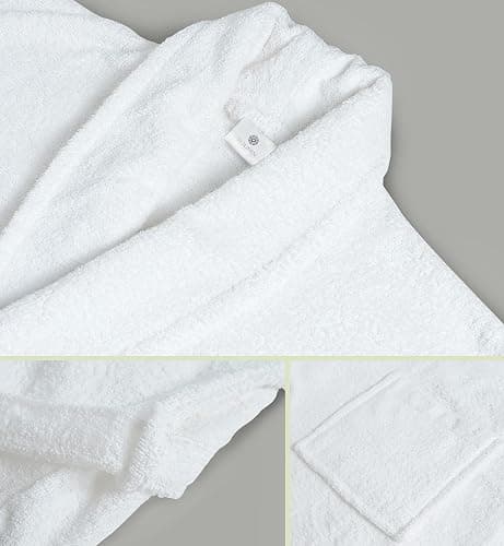 BIOLINEN 100% Cotton Terry Shawl Collar Bathrobe with Slippers thumbnail 4