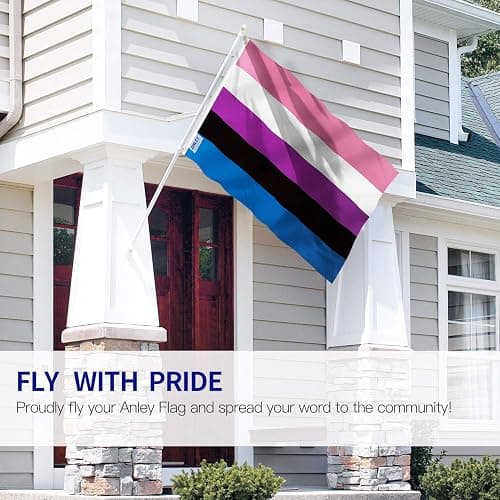Anley Fly Breeze 3x5 Feet Genderfluid Flag - Vivid Color and Fade proof - Canvas Header and Double Stitched - Genderfluid Pride Flags Polyester with Brass Grommets 3 X 5 Ft thumbnail 2