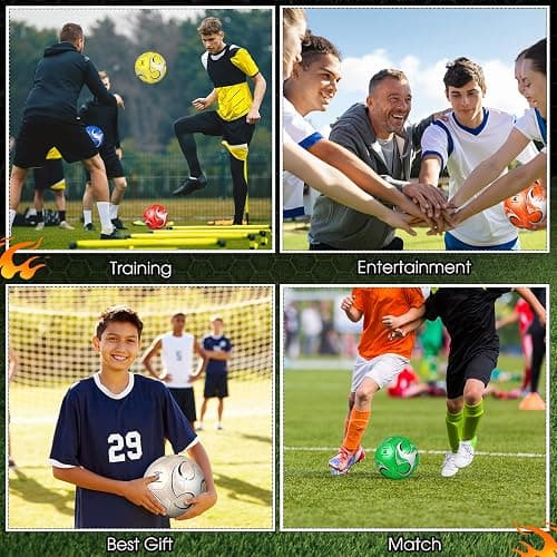 Supervitae 12 Pack Soccer Balls for Teen Adult Bulk Deflated Soccer Balls with Pump Outdoor and Indoor Training Practice Football for Back to School Sports Game Birthday Gift Party thumbnail 6