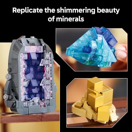 LEGO Ideas Mineral Collection Building Set for Adults, Ages 18+ - Bedroom or Office Decor with 3 Display Shelves - Unique Gift Idea for Men & Women - 21362 thumbnail 4
