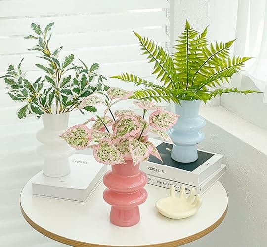 JSPYFITS Modern Glass Vases, 7.87" Tall Four-Layer Glass Vase Bubble Flower Vases Decorative for Home Décor, Decorative White Glasses Table Vase for Wedding Housewarming Gift thumbnail 5